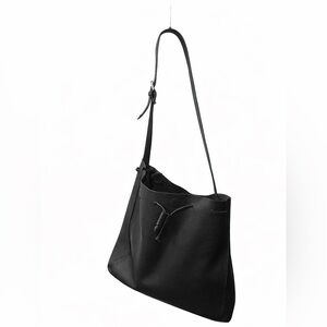 Elegant Black Vegan Leather Shoulder Bag